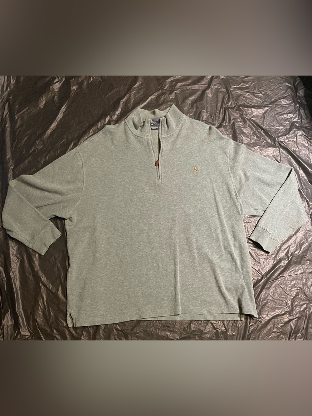 Polo by Ralph Lauren Heather Sage Green Quarter-Zip Pullover